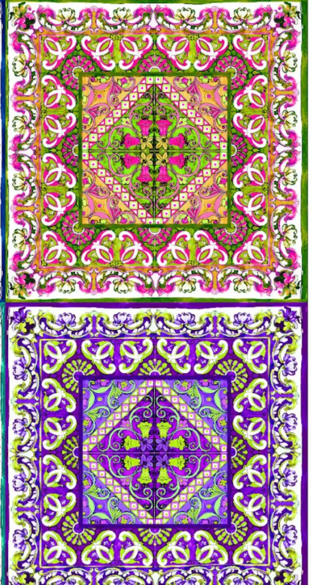 Stampa maiolica rosa, verde e viola — Antonella Bravi 2024